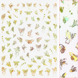 Holographic Butterfly Nail Art Sticker / Starry / Gold Fairy