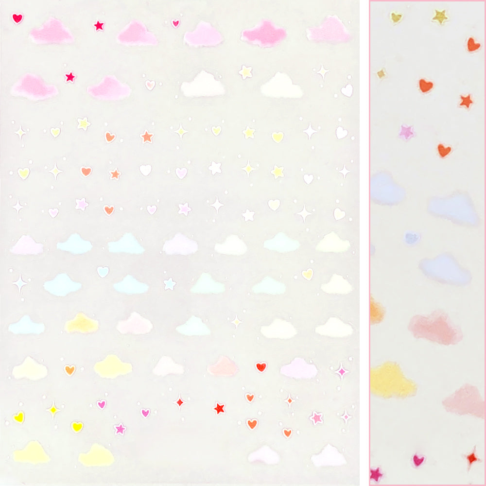 Kawaii Nail Art Sticker / Dreamy Clouds / Pastel Daily Charme Nail Art | Kawaii Nail Art Sticker / Pastel Dreamy Clouds