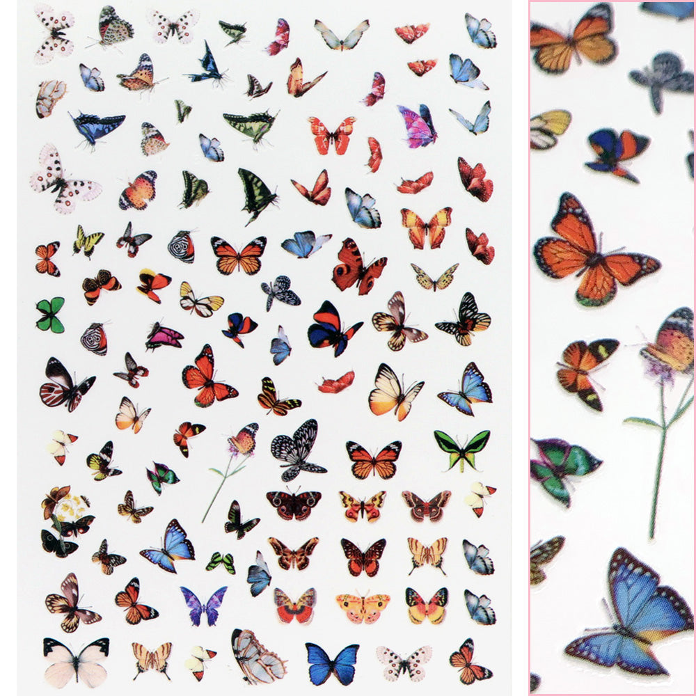 Trendy Butterfly Nail Art Sticker / Oriental Trendy Butterfly Nail Art Sticker / Oriental Red Blue Dark Fall Autumn Style