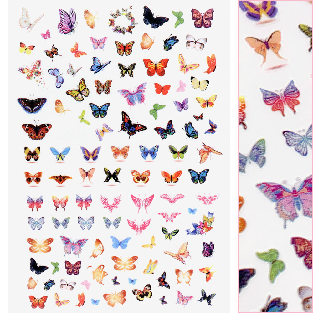 Trendy Butterfly Nail Art Sticker / Mythical Trendy Butterfly Nail Art Sticker / Mythical Pink Rainbow Ombre