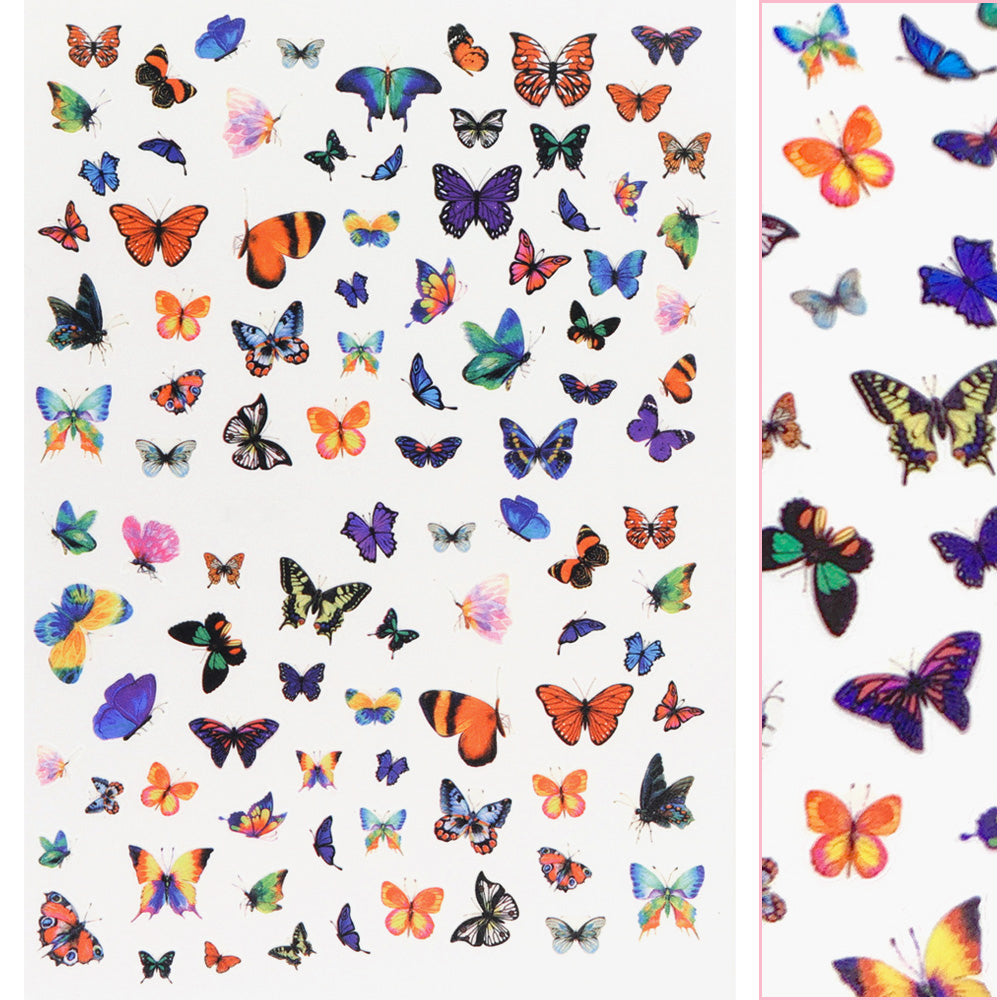 Trendy Butterfly Nail Art Sticker / Tropical Trendy Butterfly Nail Art Sticker / Tropical Orange Blue Purple Pink Vacation Style