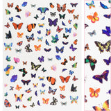 Trendy Butterfly Nail Art Sticker / Tropical Orange Blue Purple Pink Vacation Style