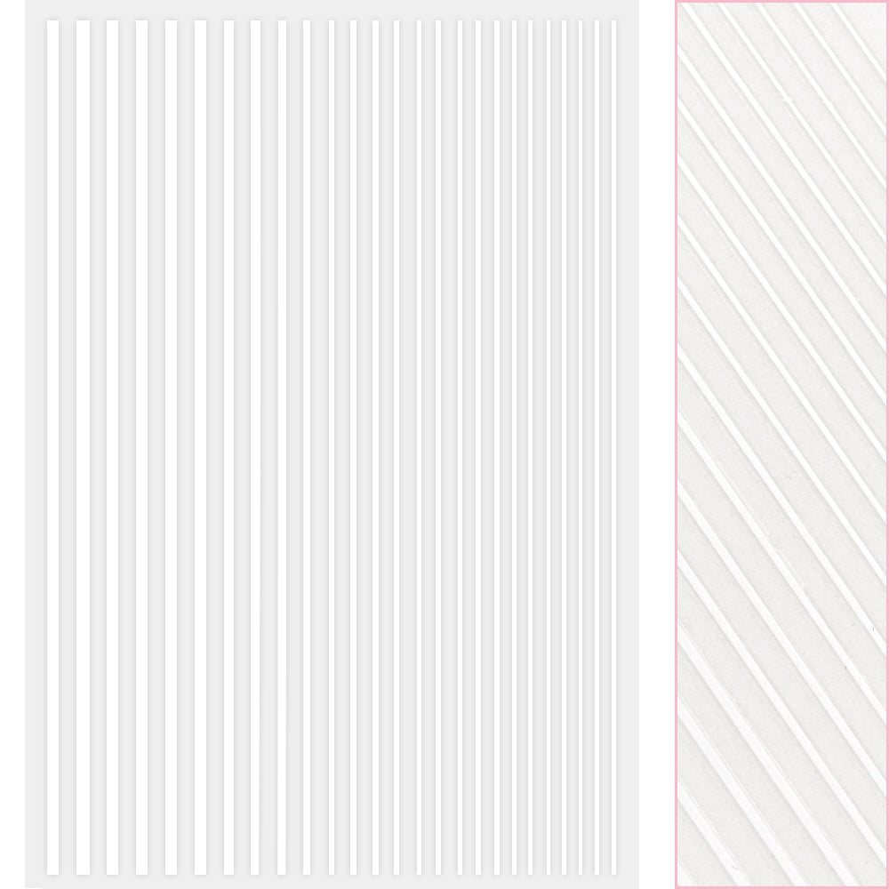 Thin Lines Nail Art Sticker / White Daily Charme Thin Lines Nail Art Sticker / White Geometric Stripes