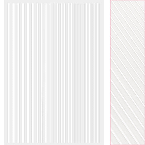 Daily Charme Thin Lines Nail Art Sticker / White Geometric Stripes