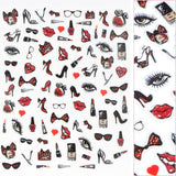 Valentine Nail Art Sticker / Self Love Makeup Lip Heels Manicure