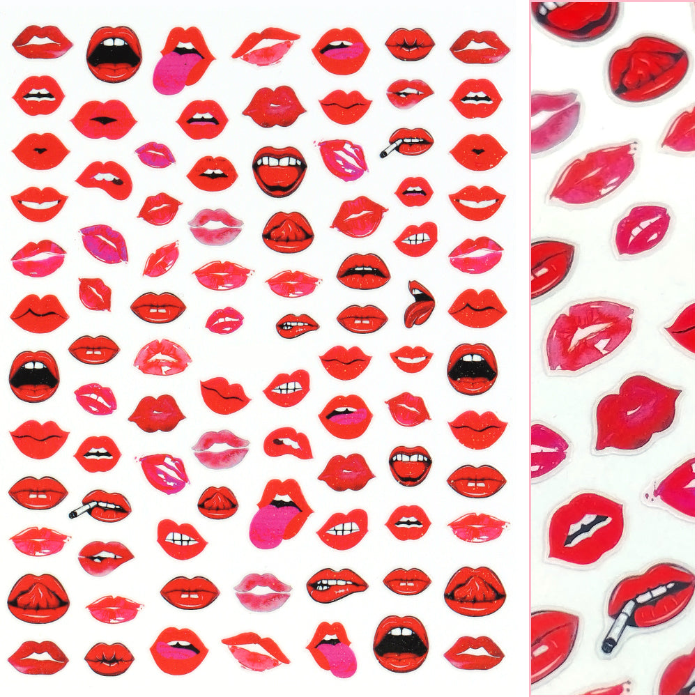 Valentine Nail Art Sticker / Hot Lips Valentine Nail Art Sticker / Hot Lips Red Sexy Design