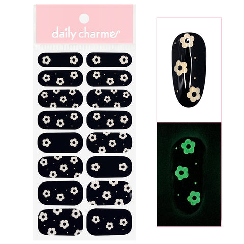 Glow In The Dark Nail Wrap / Daisy Trendy Nail Sticker Party