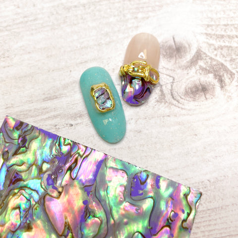 Natural Shell Sheet Sticker / Purple Paua | Summer Ocean Nail Art Japanese