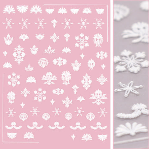 Premium 3D Embossed Nail Art Sticker / Bohemian Lace
