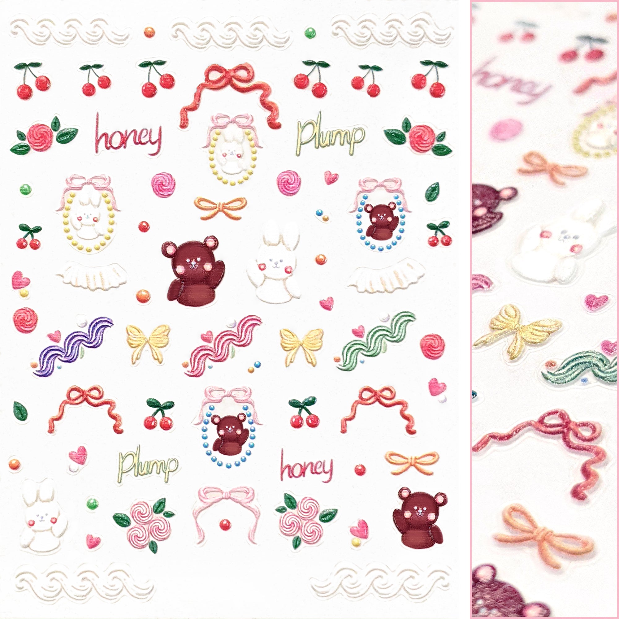 3D Embossed Nail Art Sticker / Sweet Friends Premium 3D Embossed Nail Art Sticker / Sweet Friends