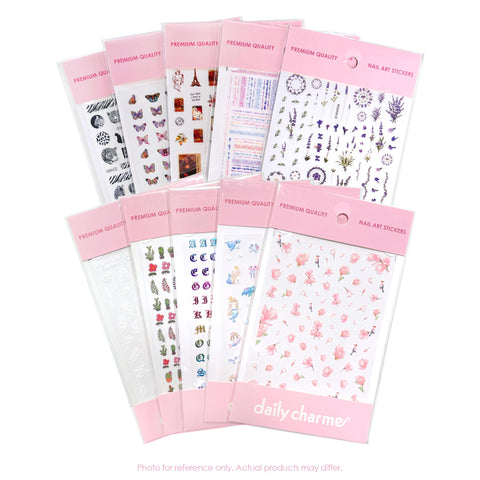 Mystery Nail Sticker Bundle / 10 Sheets Sale Discounted Nail Supplies