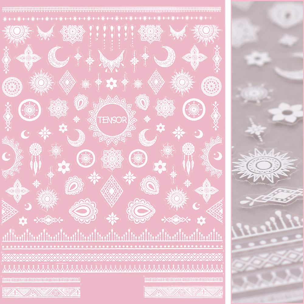 Chic Nail Art Sticker / Dreamcatchers Chic Nail Art Sticker / Dreamcatchers White Design Floral Motif Pattern