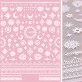 Chic Nail Art Sticker / Dreamcatchers White Design Floral Motif Pattern