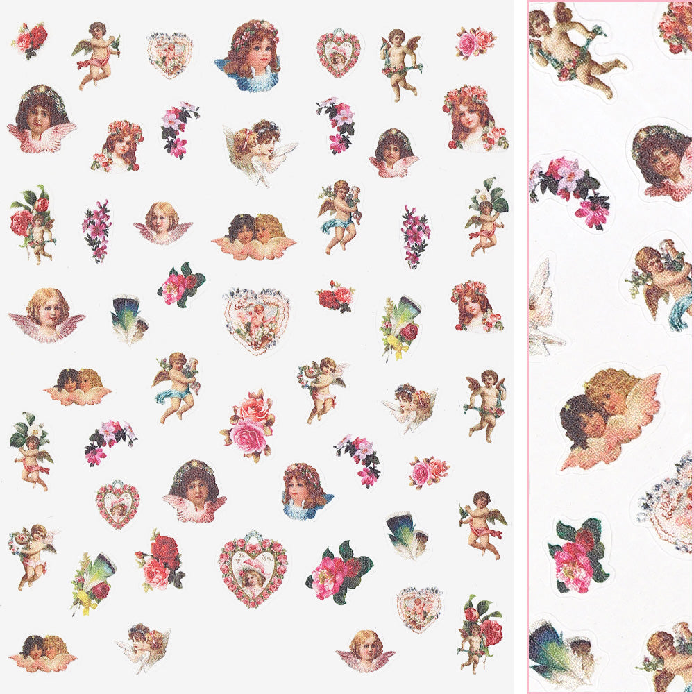 Valentine Nail Art Sticker / Angels Valentine Nail Art Sticker / Angels Cupid Flowers Design