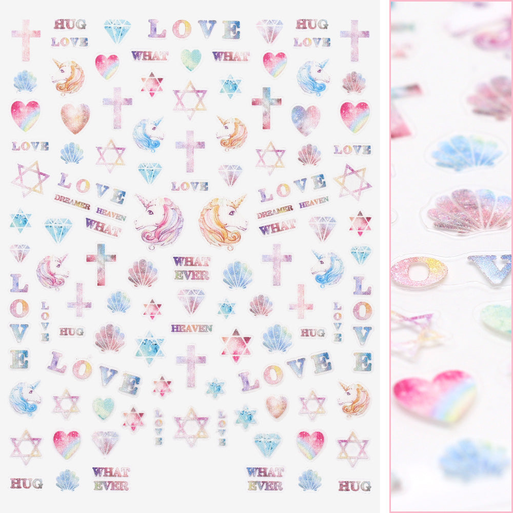 Kawaii Nail Art Sticker / Dreamy Unicorn Kawaii Nail Art Sticker / Dreamy Unicorn