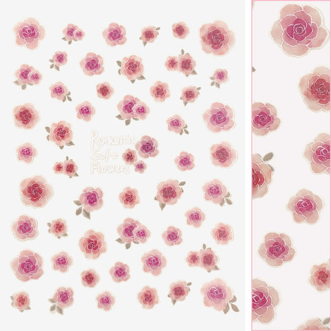 Floral Nail Art Sticker / Watercolor Roses