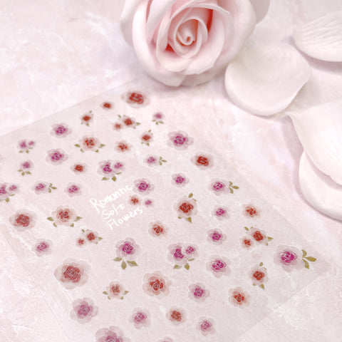 Floral Nail Art Sticker / Watercolor Roses