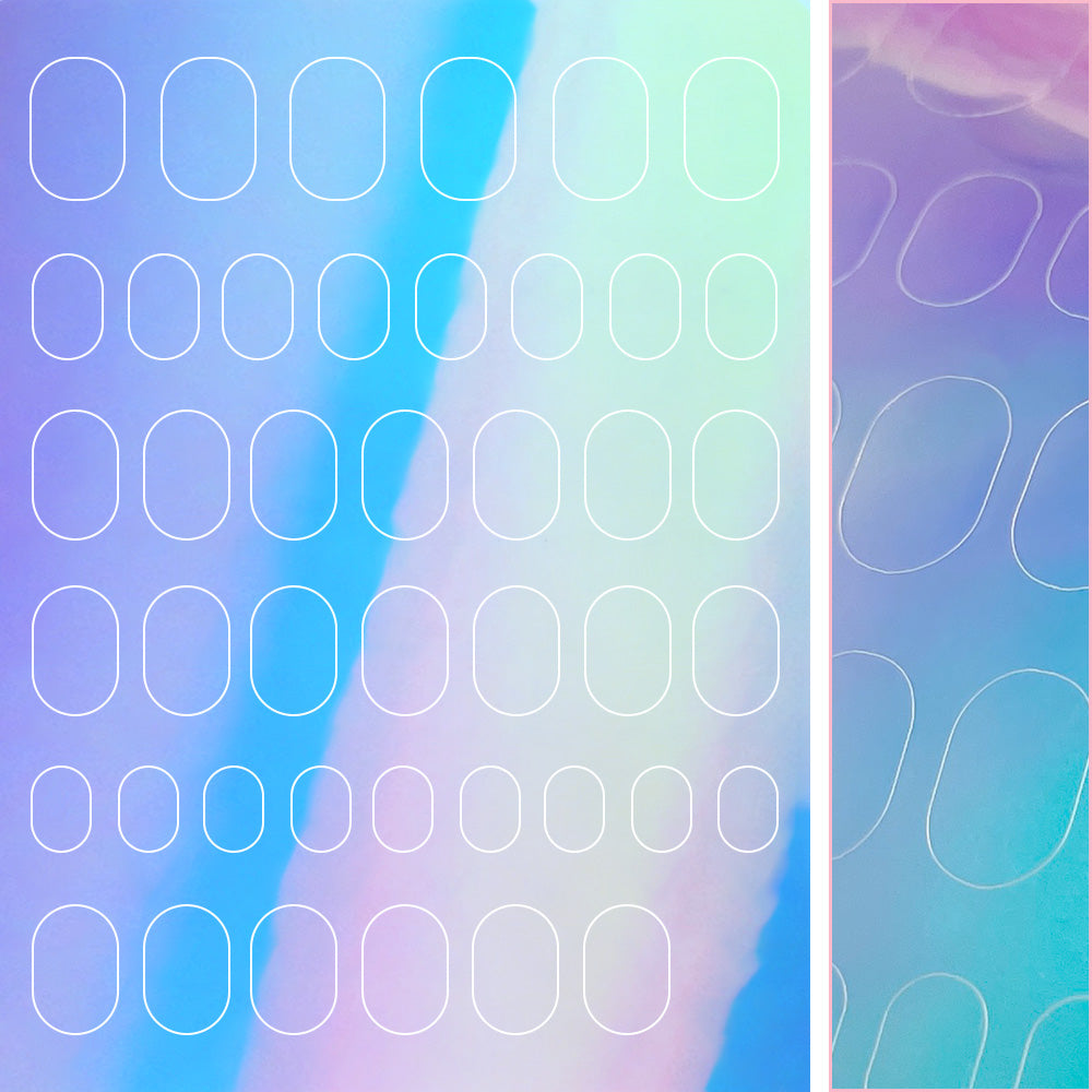 Iridescent Aurora Nail Art Sticker / Classic Squoval Iridescent Aurora Nail Art Sticker / Classic Squoval