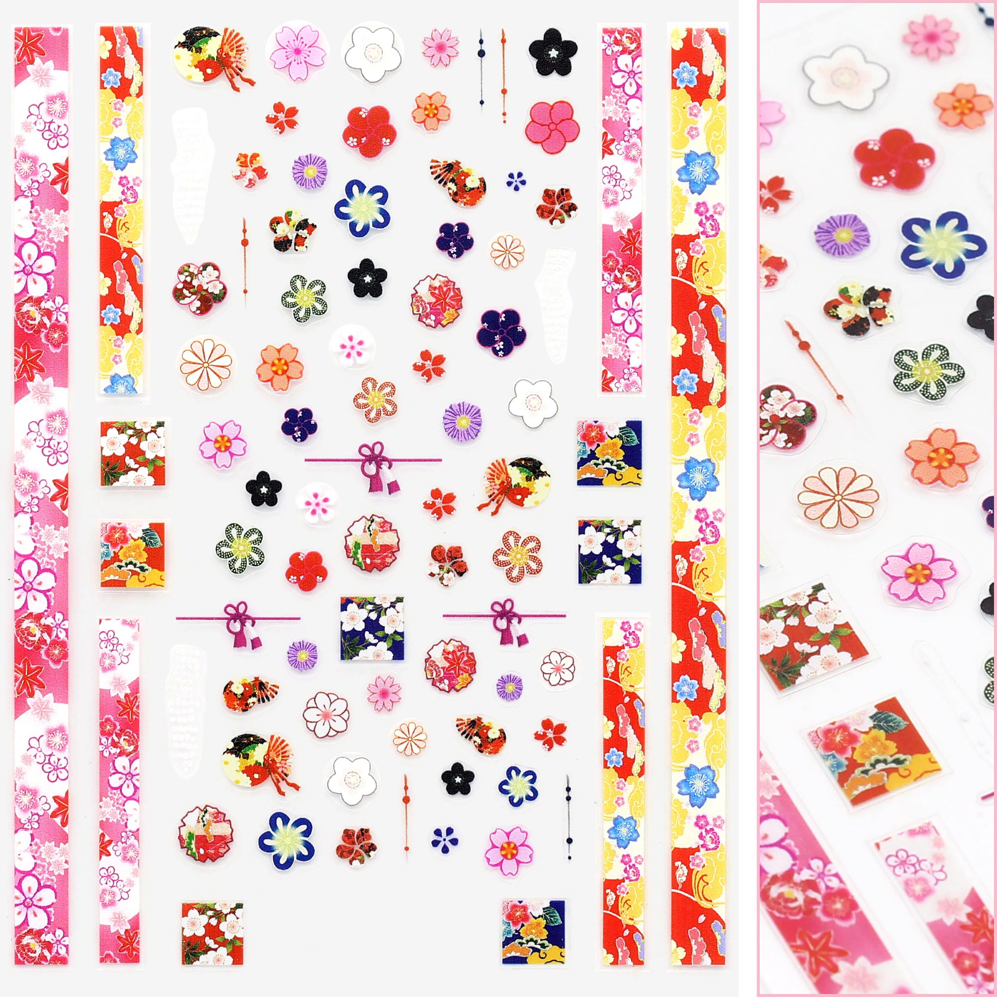 Floral Nail Art Sticker / Cherry Blossom Embroidery Floral Nail Art Sticker / Cherry Blossom Embroidery Sakura Pink Decal