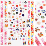 Floral Nail Art Sticker / Cherry Blossom Embroidery Sakura Pink Decal