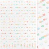 Daily Charme | 3D Embossed Nail Art Sticker / Rainbow Hearts / Pastel