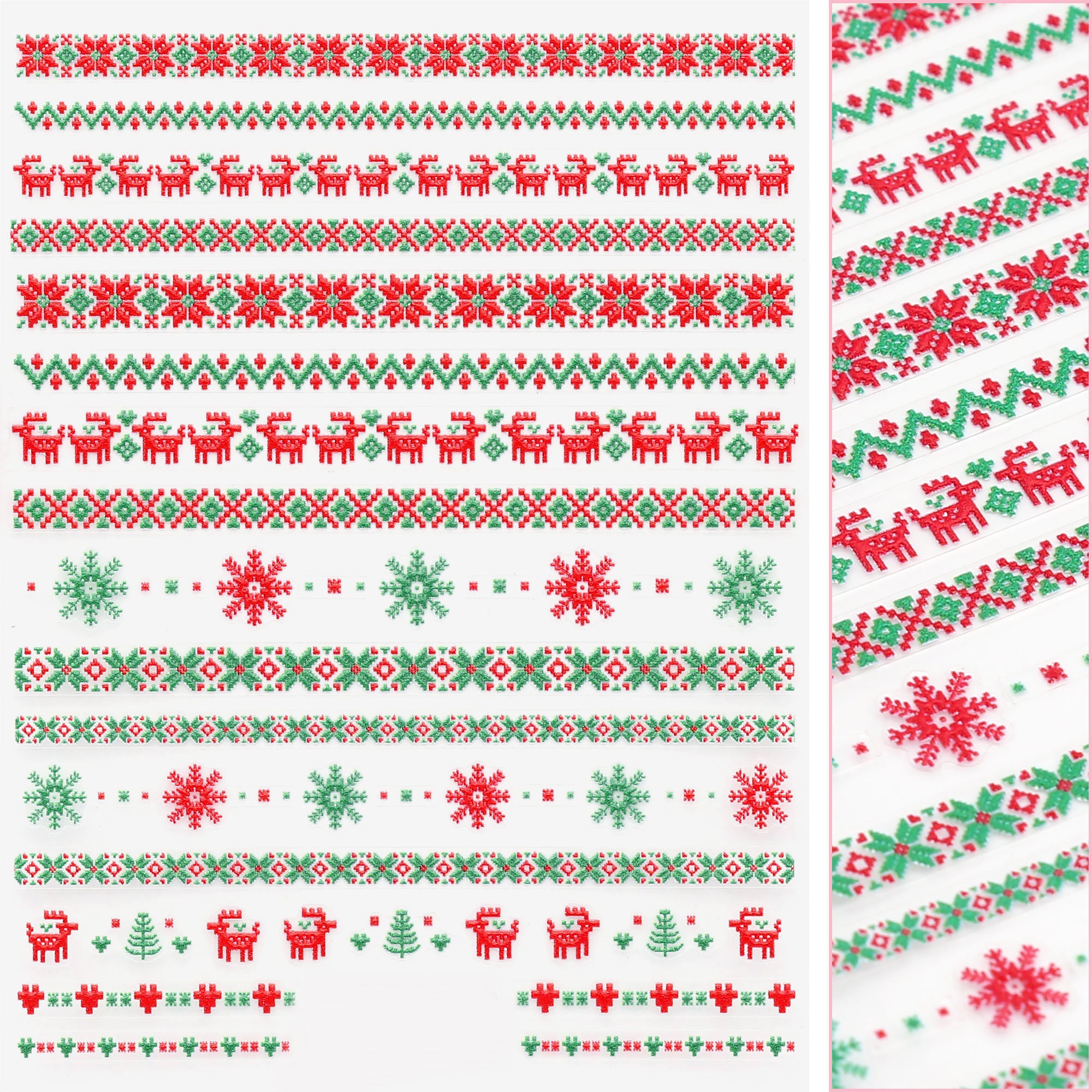Holiday 3D Embossed Nail Art Sticker / Christmas Sweater / Colorful Holiday 3D Embossed Nail Art Sticker / Christmas Sweater / Colorful