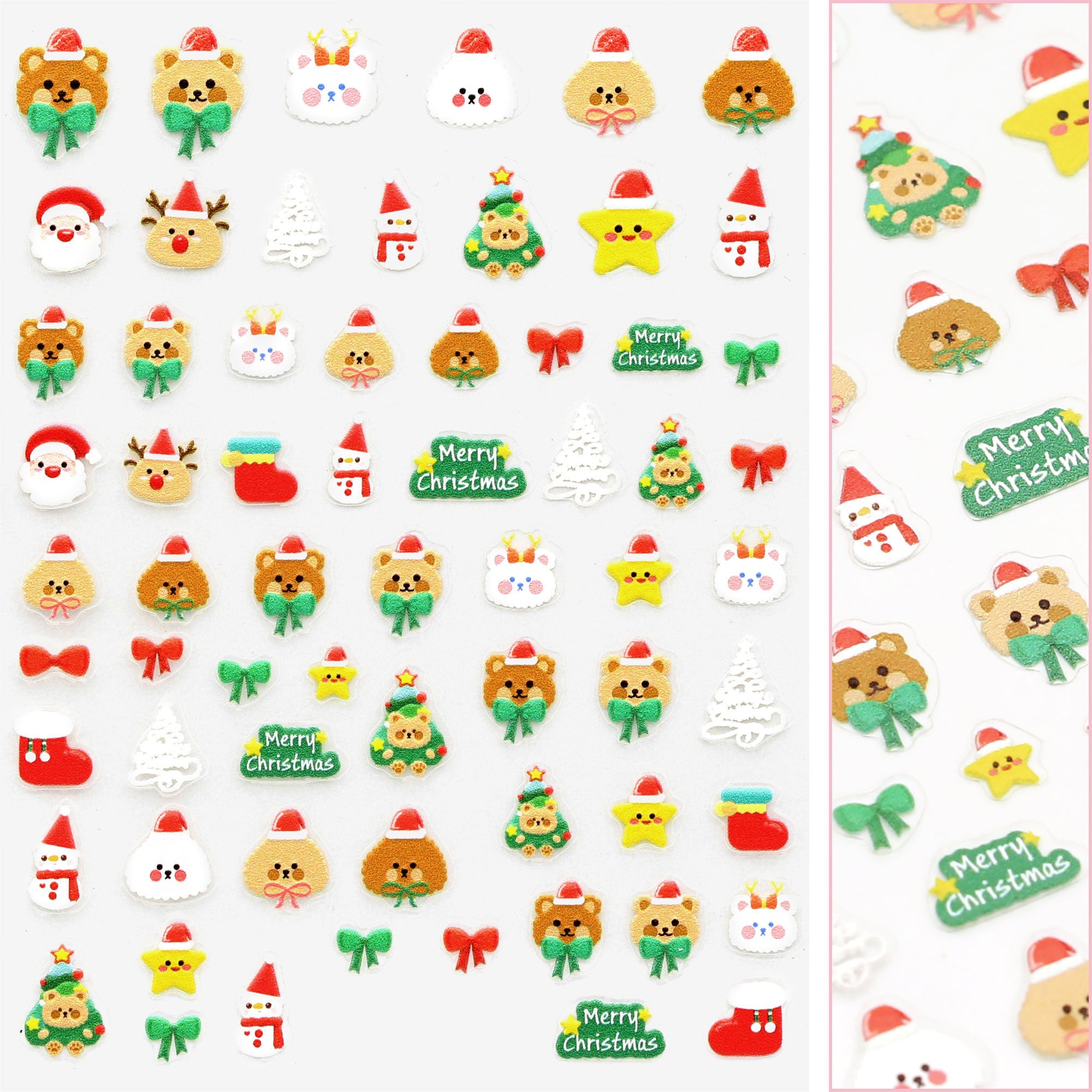 Holiday 3D Embossed Nail Art Sticker / Beary Christmas Holiday 3D Embossed Nail Art Sticker / Beary ChristmasHoliday 3D Embossed Nail Art Sticker / Beary Christmas