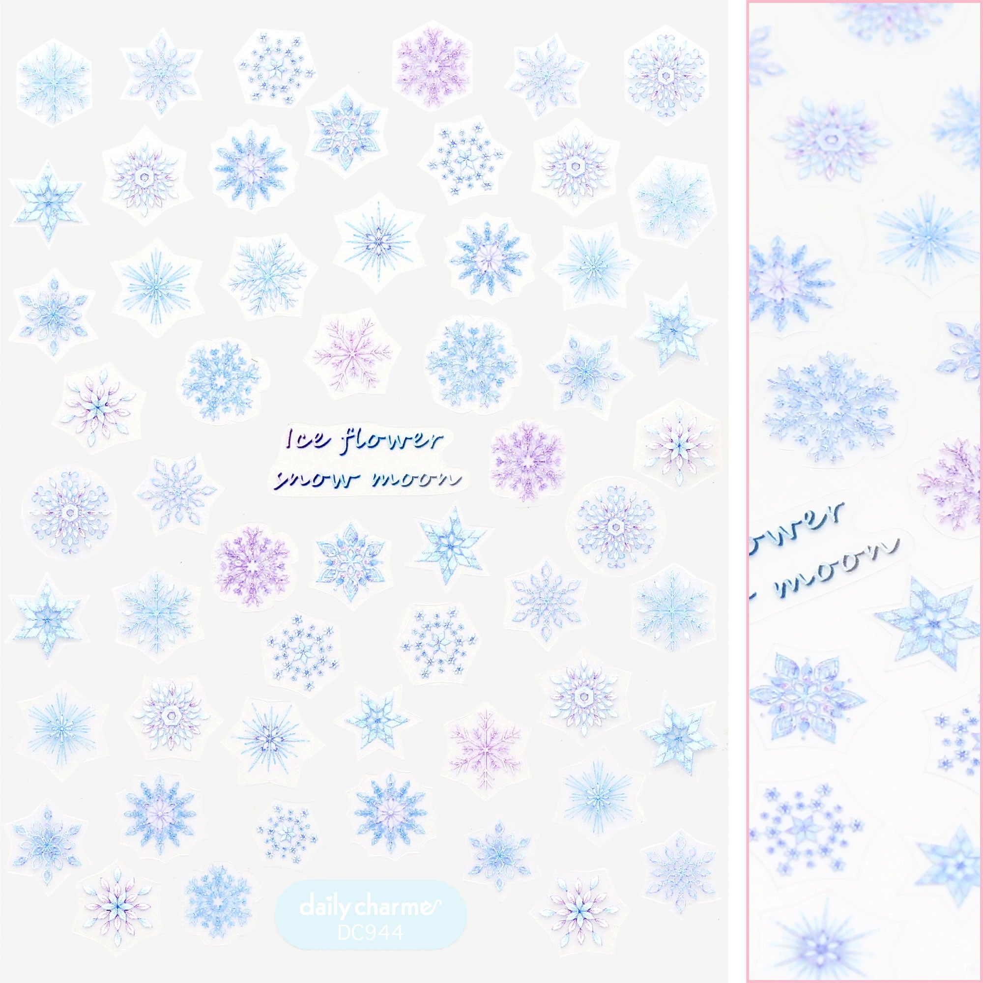 Holiday Snowflake Nail Art Sticker / Frosty Holiday Snowflake Nail Art Sticker / Frosty Blue Purple