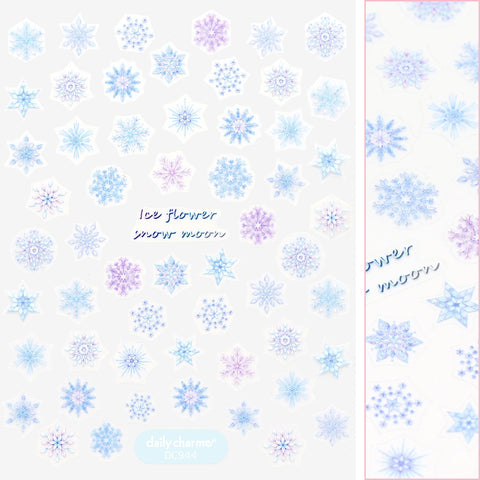 Holiday Snowflake Nail Art Sticker / Frosty Blue Purple