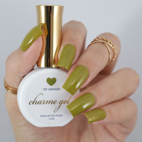 Charme Gel Polish / 709 Vineyard Muted Matcha Green Nail Polish