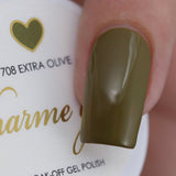 Charme Gel Polish / 708 Extra Olive Rich Green Fall Winter Nail Polish