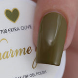 Charme Gel Polish / 708 Extra Olive Rich Green Fall Winter Nail Polish