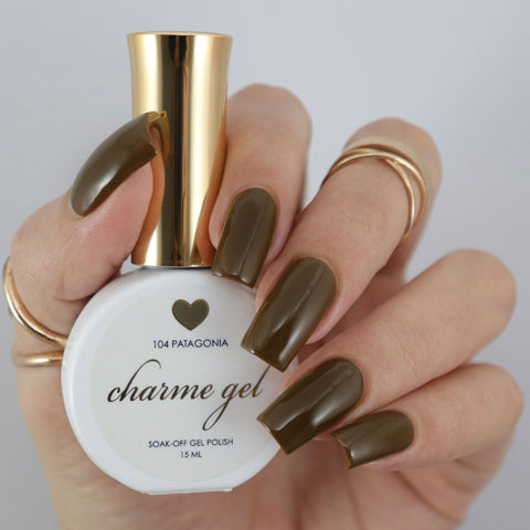 Charme Gel / 104 Patagonia Dark Olive Brown Fall Nail Polish