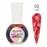 Daily Charme Watercolor Art Ink / 03 Red Nail Design