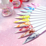 Daily Charme Watercolor Art Ink / 04 Orange Nail Marble Design