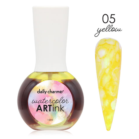 Daily Charme Watercolor Art Ink / 05 Yellow Nail Design