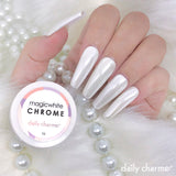 Magic White Chrome Powder Pearlescent Nail Art Daily Charme