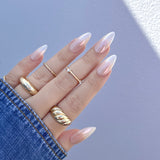 Glazed Donut Hailey Bieber Nails White Chrome Powder Pearlescent Nail Art Daily Charme