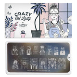 Daily Charme Nail Art Stamping Plate Moyou London Crazy Cat Lady 06 - Purrfessionals