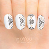 Daily Charme Nail Art Stamping Plate Moyou London Festive 64 - Christmas Knit Patterns