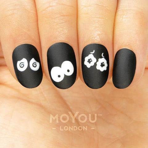 Daily Charme Nail Stamping Plate Moyou London Halloween 20 - Hypnotic Eyes