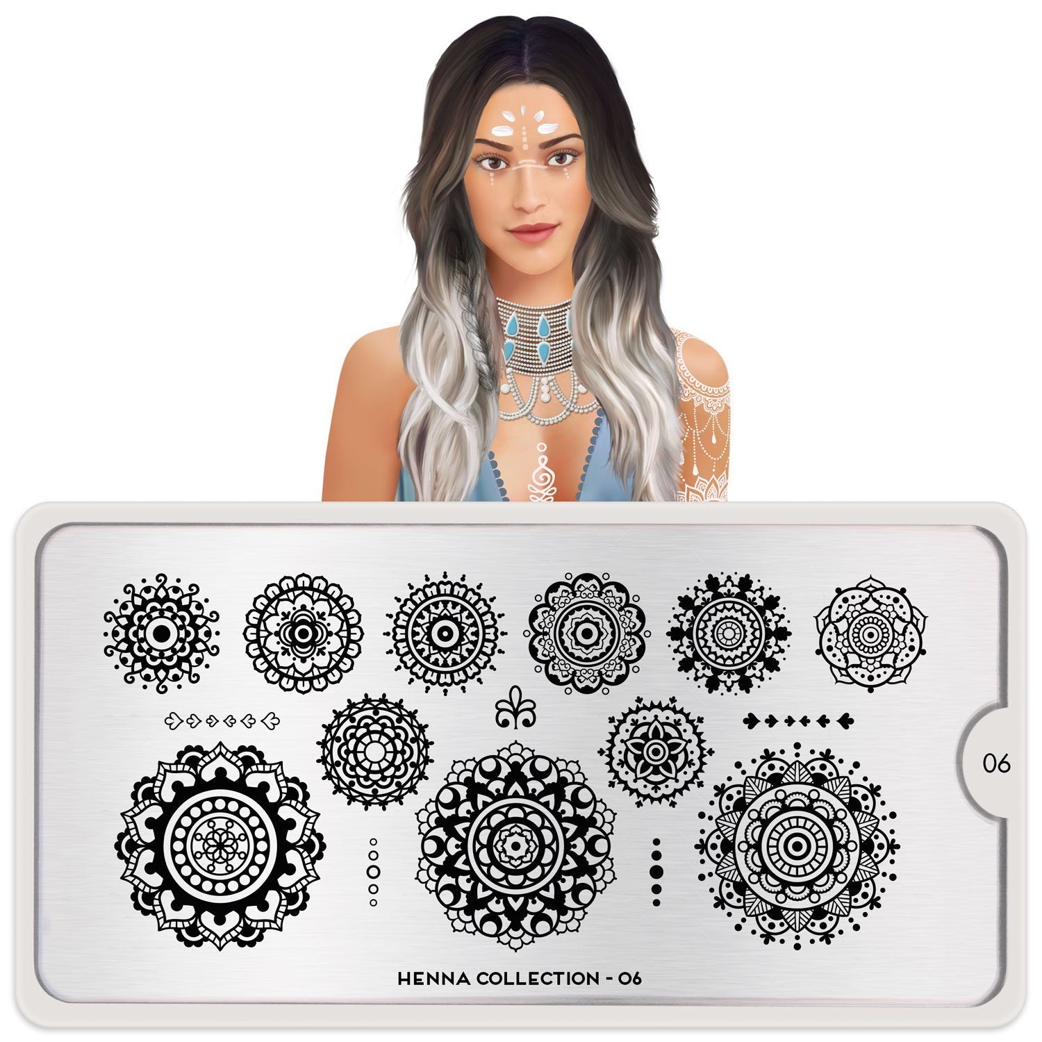 Henna 06 - Ecliptic Daily Charme Nail Art Stamping Plate Moyou London Henna 6