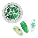 Holographic Hemp Leaf / Green for Nail Art Weed