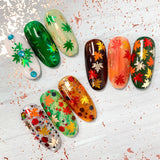 Holographic Hemp Leaf / Green for Nail Art Weed