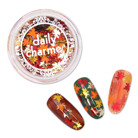 Fall Maple Leaf 5MM Glitter Mix Nail Art Gold Silver Orange
