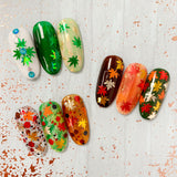 Fall Maple Leaf 5MM Glitter Mix Nail Art Gold Silver Orange