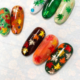 Fall Maple Leaf 5MM Glitter Mix Nail Art Gold Silver Orange