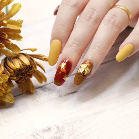 Fall Maple Leaf 5MM Glitter Mix Nail Art Gold Silver Orange