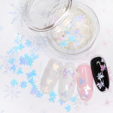 Frosted Maple Leaf 5MM Glitter Aurora AB White Nail Art Decor