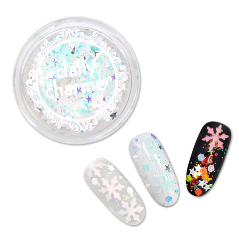 Winter Wonderland Glitter Mix / Let It Snow Holiday Christmas Snowflake Nail Art Iridescent